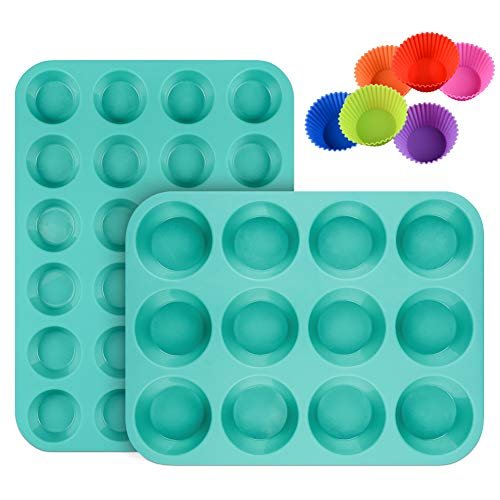 CAKETIME Silicone Muffin Pan Cupcake Pan Set