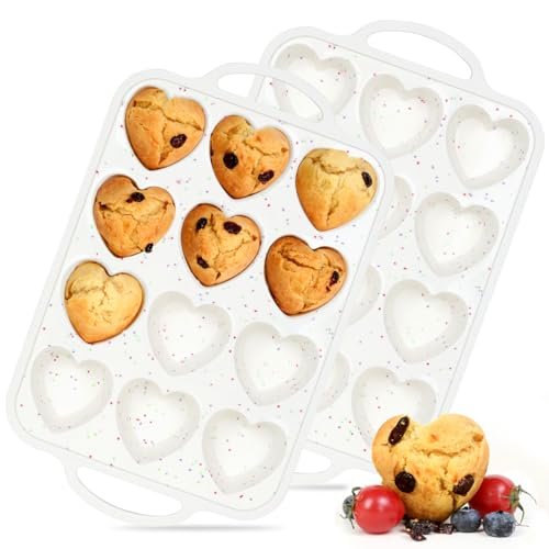 CAKETIME Heart Shaped Silicone Muffin