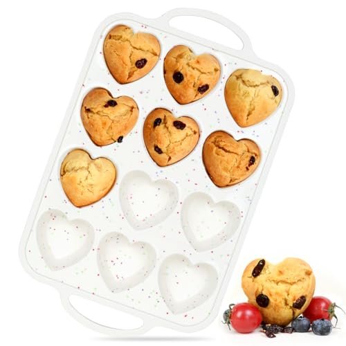 CAKETIME Heart Shaped Muffin Pan
