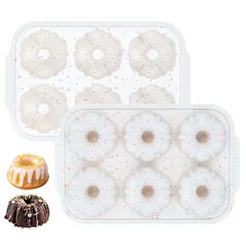 CAKETIME Mini Fluted Tube Pan with Metal Reinforced Frame, 6